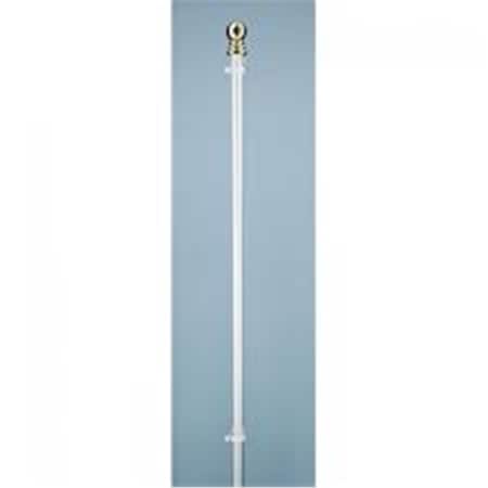 Ss Collectibles 5 ft. 1 Piece White Spinning Flagpoles with Ball, 6PK SS1650160